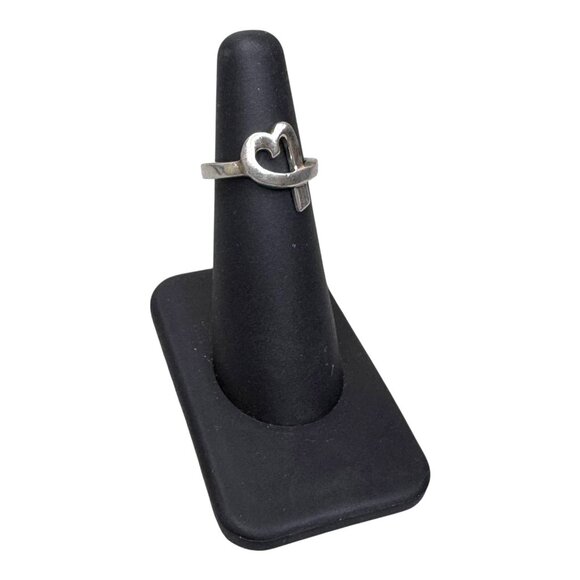 Tiffany & Co. Paloma Picasso 925 Sterling Silver Loving Heart Ring Size 4.5 - Picture 9 of 10